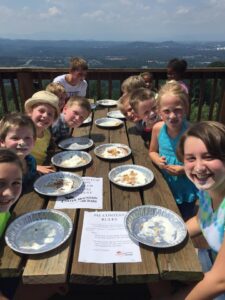 Kids at the pie eating contest