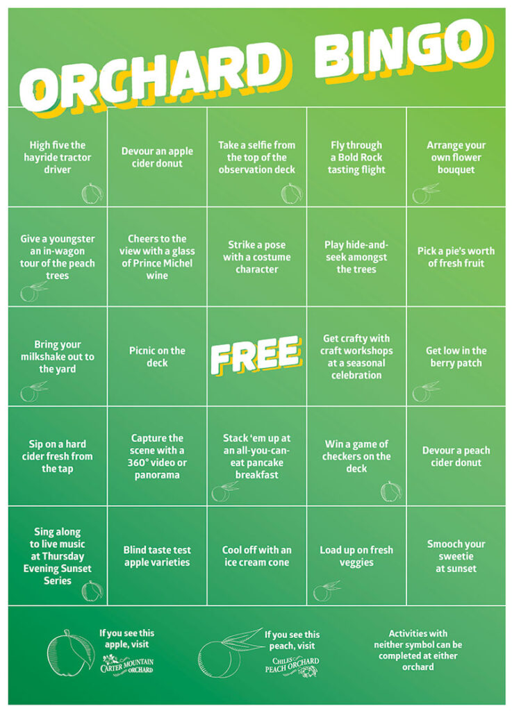 Bingo card for Chiles Family Orchards