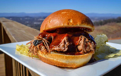pulled pork barbeque at Carter Mountain Orchard Mountain Grill