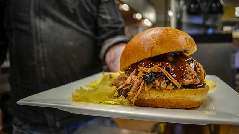 pulled pork barbeque at Carter Mountain Orchard