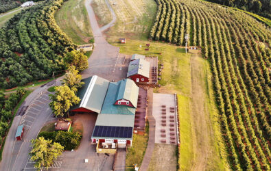 Aerial view of Carter Mountain Orchard