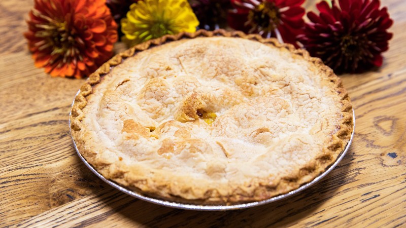 Homemade peach pie from Chiles Peach Orchard