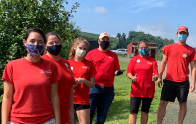 Carter Mountain Orchard staff wearing face masks