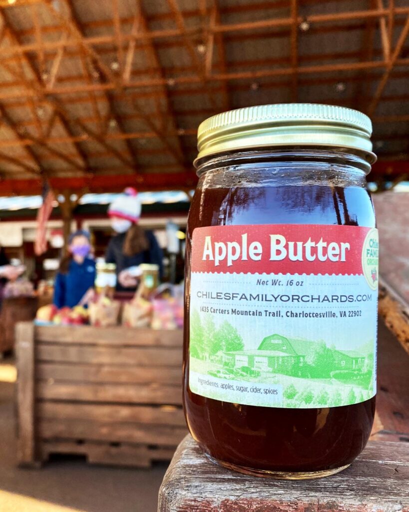 Chiles Family Orchards apple butter under pavilion